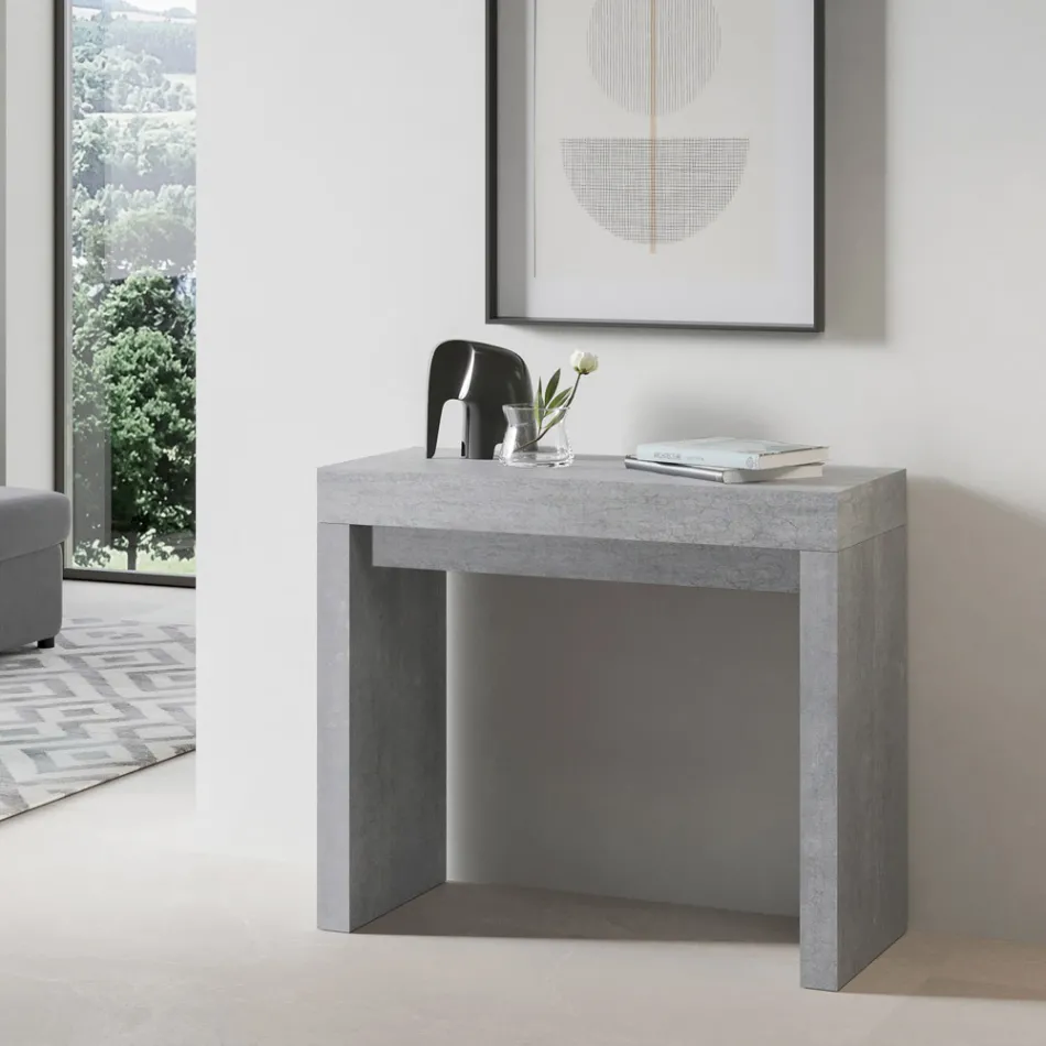 Consolle Allungabile a 300 cm con Supporto a 2 Gambe Made in Italy - Fantasma Viadurini