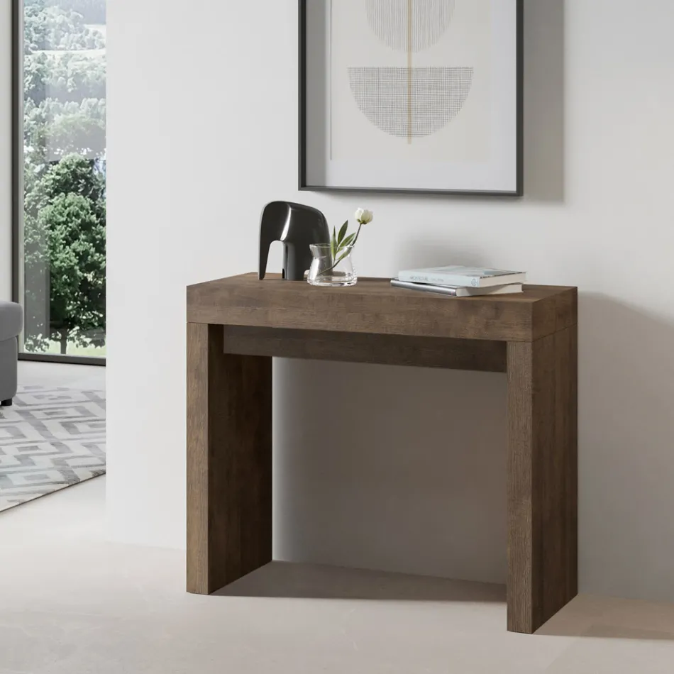 Consolle Allungabile a 300 cm con Supporto a 2 Gambe Made in Italy - Fantasma Viadurini