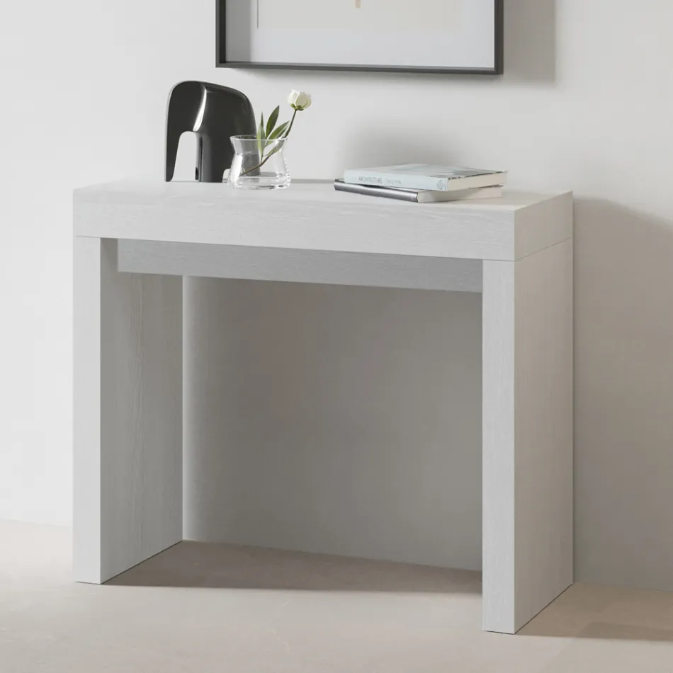 Consolle Allungabile a 300 cm con Supporto a 2 Gambe Made in Italy - Fantasma Viadurini