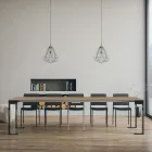 Consolle Allungabile a 300 cm con Telaio Antracite e Legno Made in Italy - Fata Viadurini