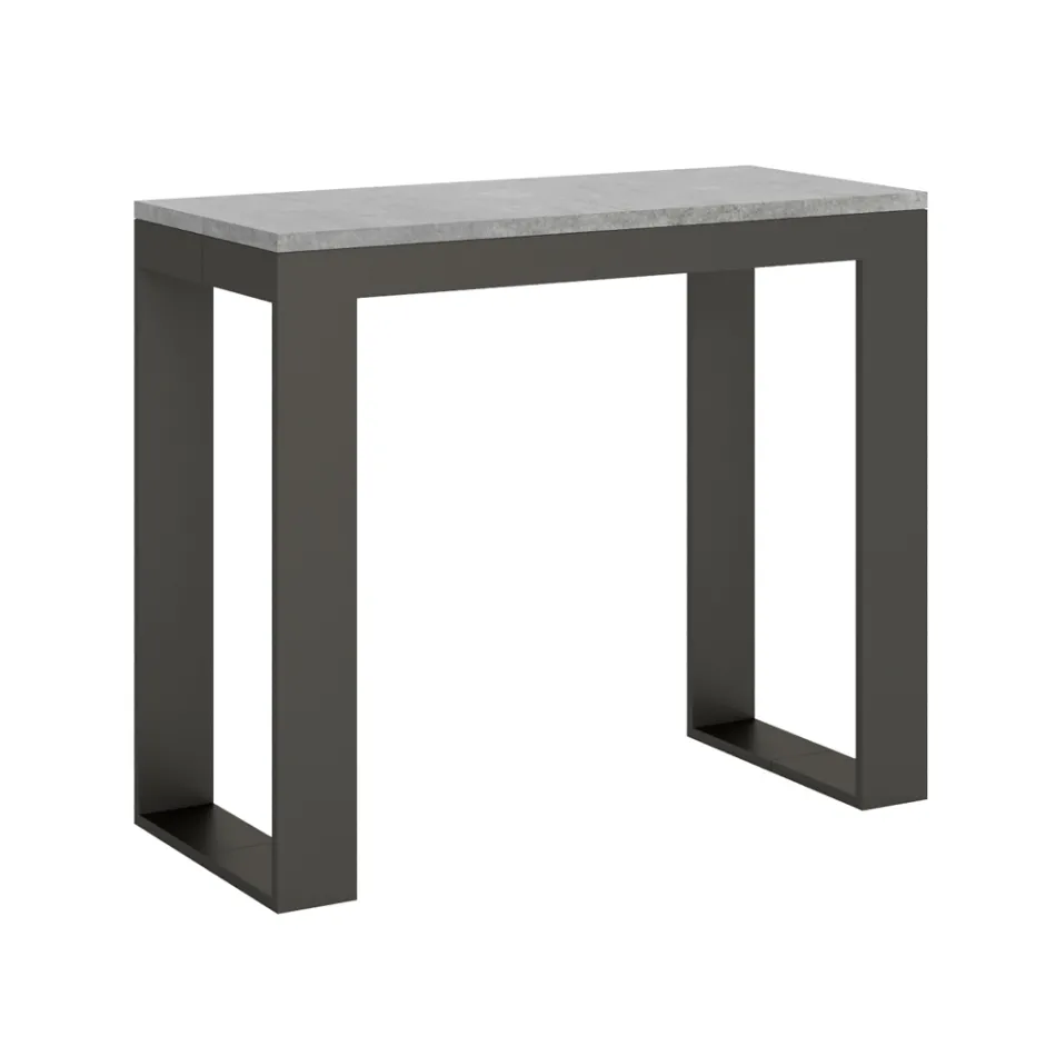 Consolle Allungabile a 300 cm con Telaio Antracite e Legno Made in Italy - Fata Viadurini