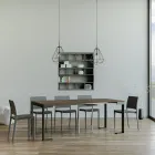 Consolle Allungabile a 300 cm con Telaio Antracite e Legno Made in Italy - Fata Viadurini