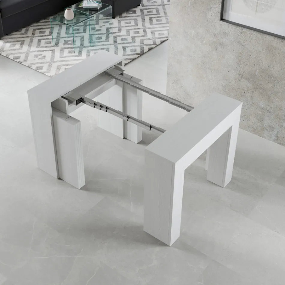 Consolle Allungabile a 307 cm in Microparticelle di Legno Made in Italy - Corona Viadurini