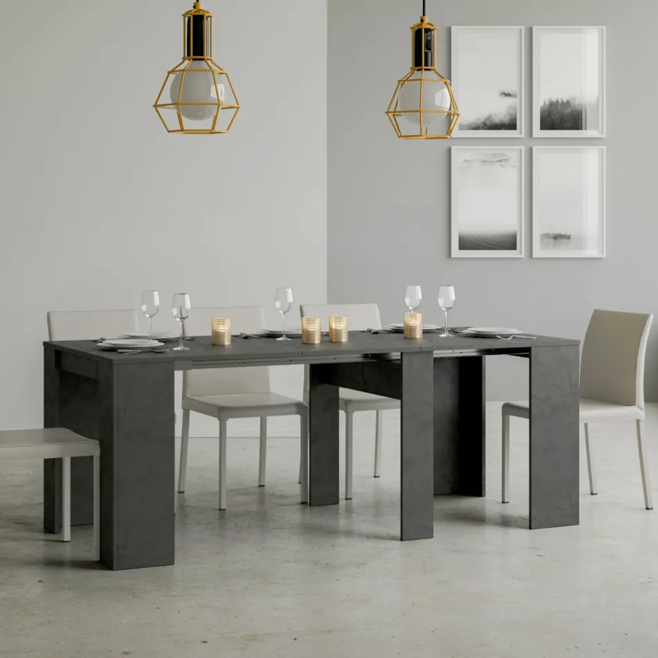Consolle Allungabile a 308 cm con Supporto Centrale Made in Italy - Oracolo Viadurini