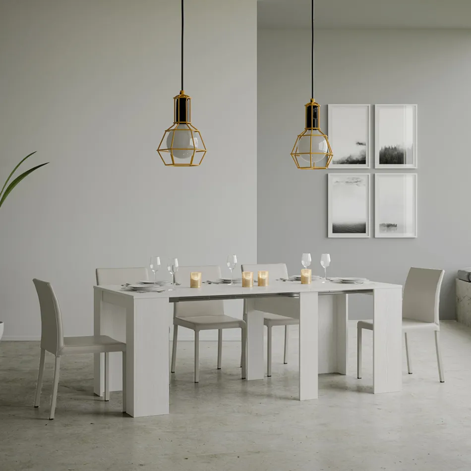 Consolle Allungabile a 308 cm con Supporto Centrale Made in Italy - Oracolo Viadurini