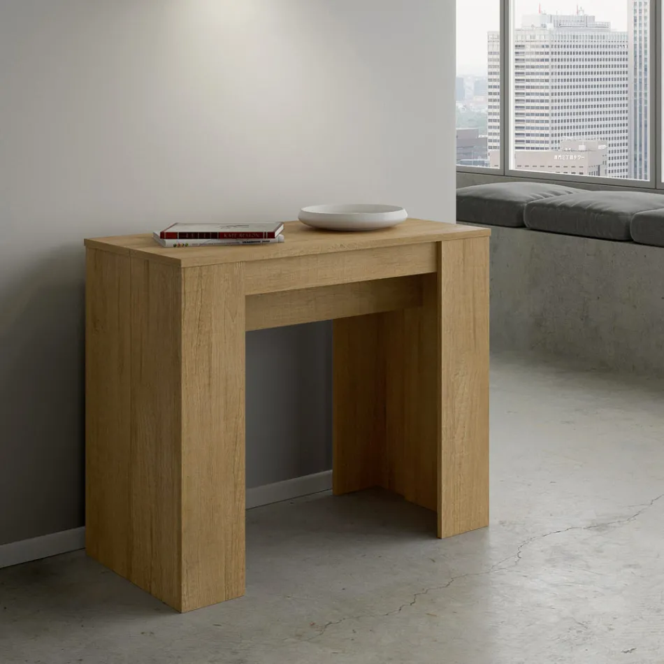 Consolle Allungabile a 308 cm con Supporto Centrale Made in Italy - Oracolo Viadurini