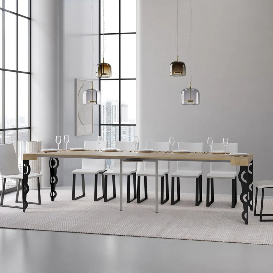 Consolle Allungabile con Gambe Moderne in Ferro Made in Italy - Palazzo Viadurini