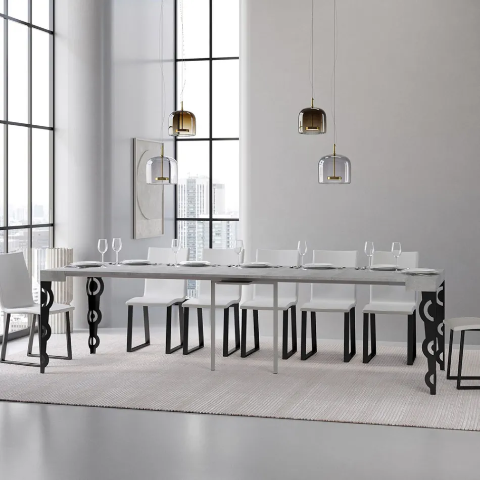 Consolle Allungabile con Gambe Moderne in Ferro Made in Italy - Palazzo Viadurini