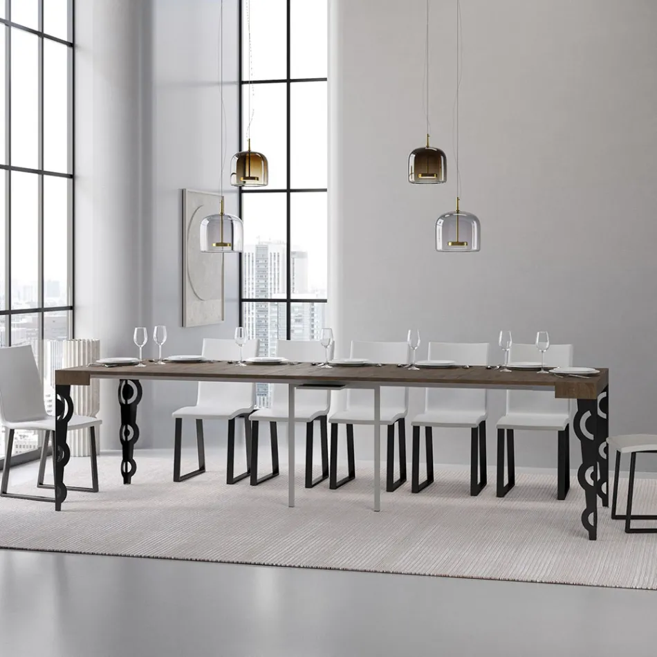 Consolle Allungabile con Gambe Moderne in Ferro Made in Italy - Palazzo Viadurini