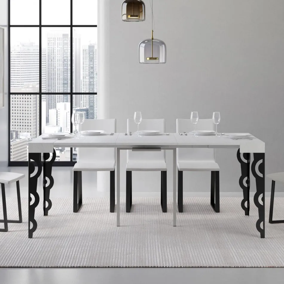 Consolle Allungabile con Gambe Moderne in Ferro Made in Italy - Palazzo Viadurini