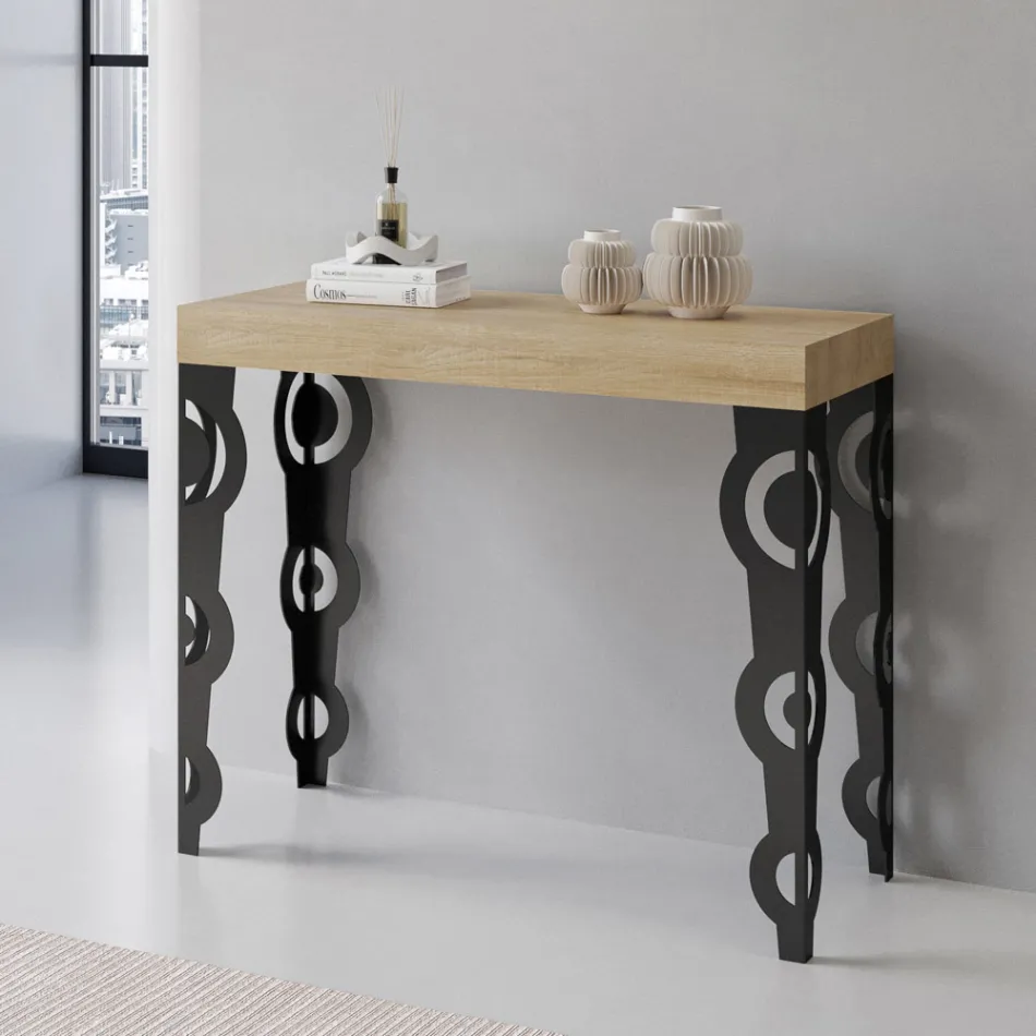 Consolle Allungabile con Gambe Moderne in Ferro Made in Italy - Palazzo Viadurini