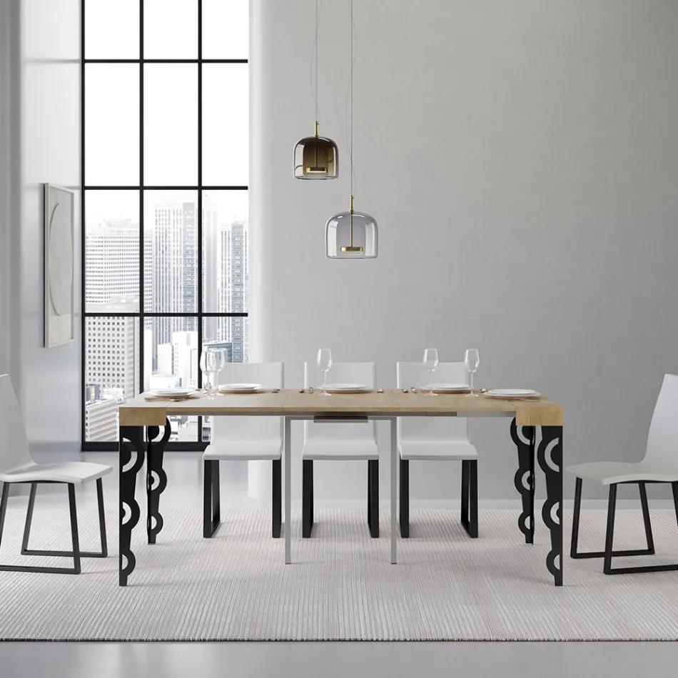 Consolle Allungabile con Gambe Moderne in Ferro Made in Italy - Palazzo Viadurini