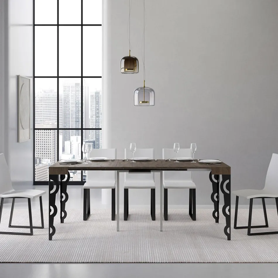 Consolle Allungabile con Gambe Moderne in Ferro Made in Italy - Palazzo Viadurini