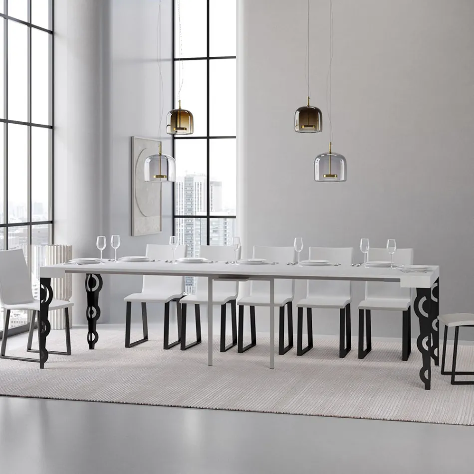 Consolle Allungabile con Gambe Moderne in Ferro Made in Italy - Palazzo Viadurini
