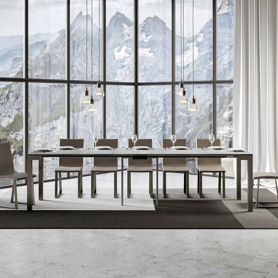 Consolle Allungabile di Design Moderno in Legno e Ferro Made in Italy – Never Viadurini