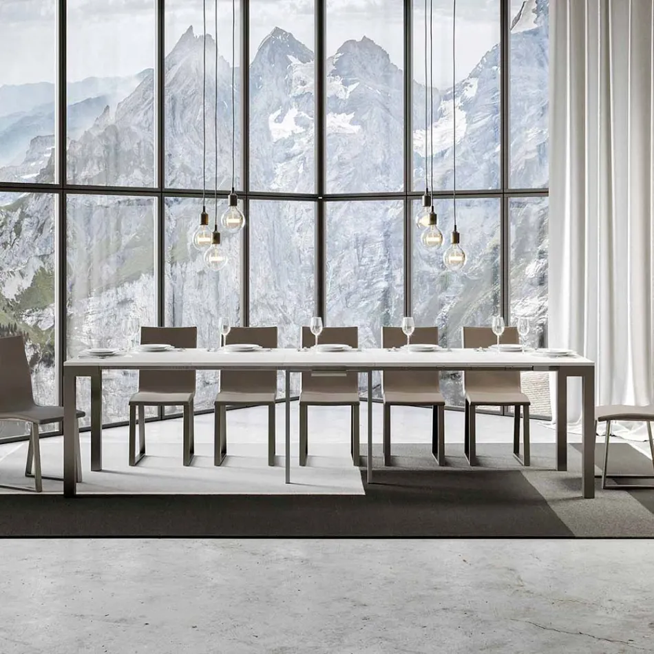 Consolle Allungabile di Design Moderno in Legno e Ferro Made in Italy – Never Viadurini