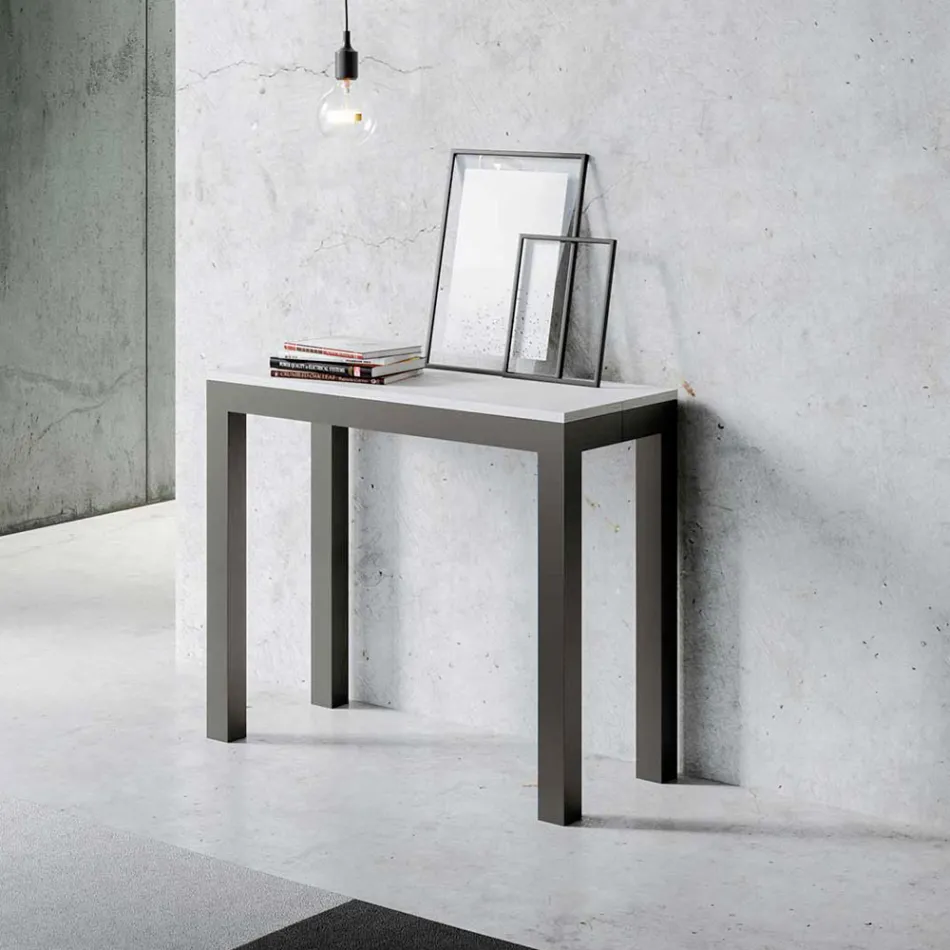 Consolle Allungabile di Design Moderno in Legno e Ferro Made in Italy – Never Viadurini