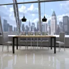 Consolle Allungabile di Design Moderno in Legno e Ferro Made in Italy – Never Viadurini