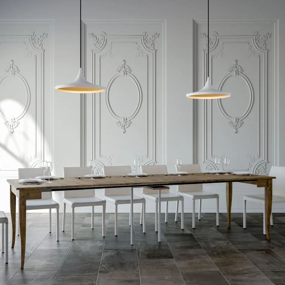 Consolle Allungabile Finitura Noce o Bianco Frassino Made in Italy - Folletto Viadurini