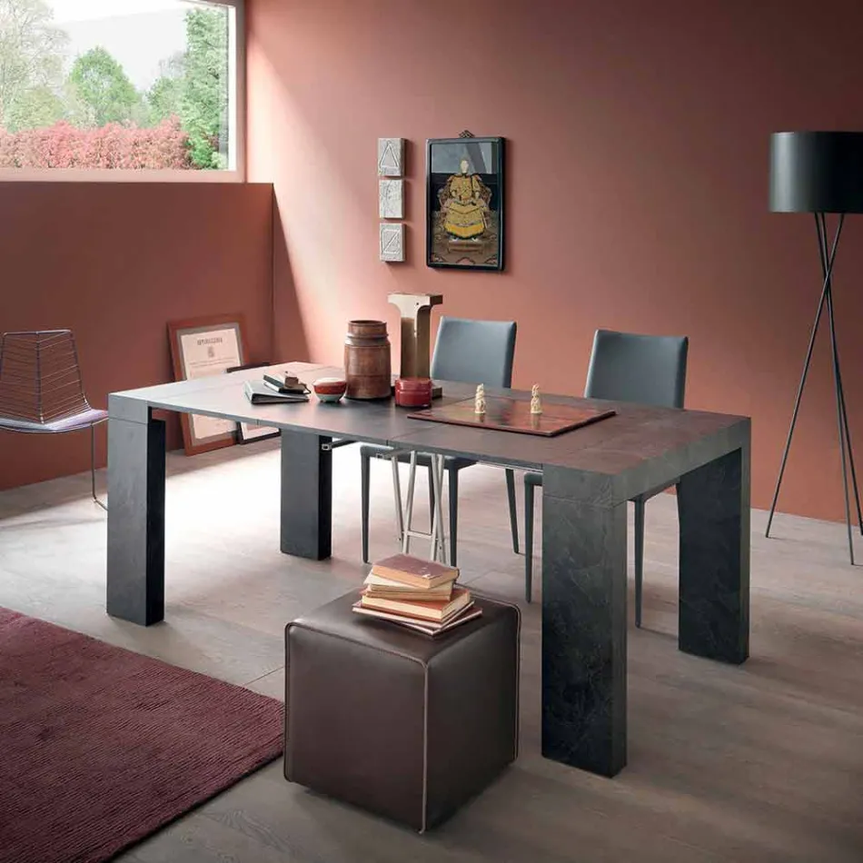 Consolle Allungabile Fino a 290 cm con Piano in Legno Made in Italy - Seregno Viadurini
