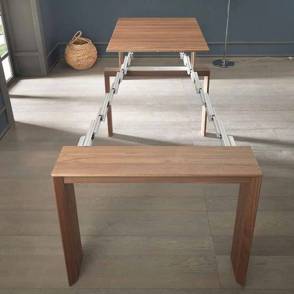 Consolle Allungabile Fino a 295 cm in Legno di Design Made in Italy - Temocle Viadurini