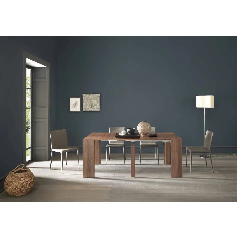 Consolle Allungabile Fino a 295 cm in Legno di Design Made in Italy - Temocle Viadurini