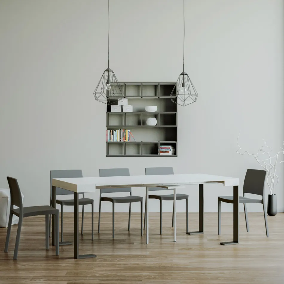Consolle Allungabile Fino a 300 cm con Telaio Antracite Made in Italy - Gigante Viadurini