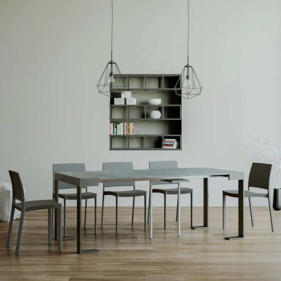 Consolle Allungabile Fino a 300 cm con Telaio Antracite Made in Italy - Gigante Viadurini