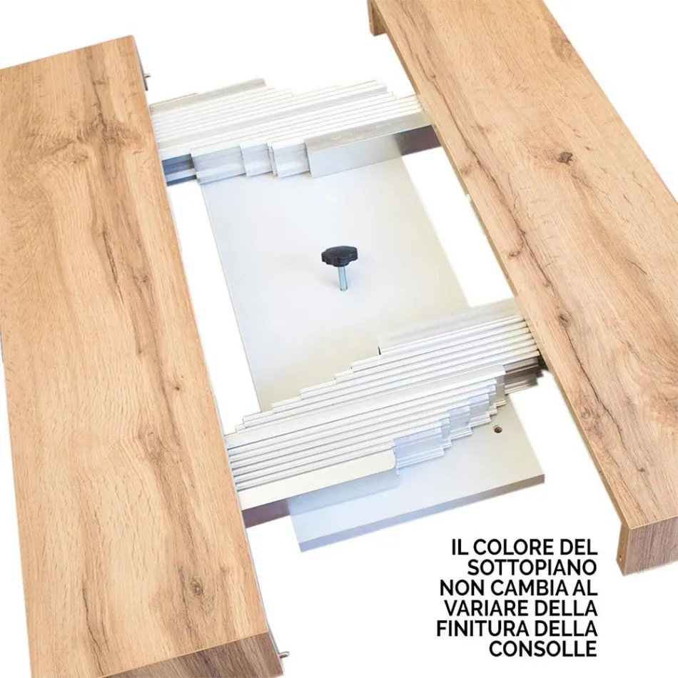 Consolle Allungabile Fino a 300 cm con Telaio Bianco Made in Italy - Tesoro Viadurini