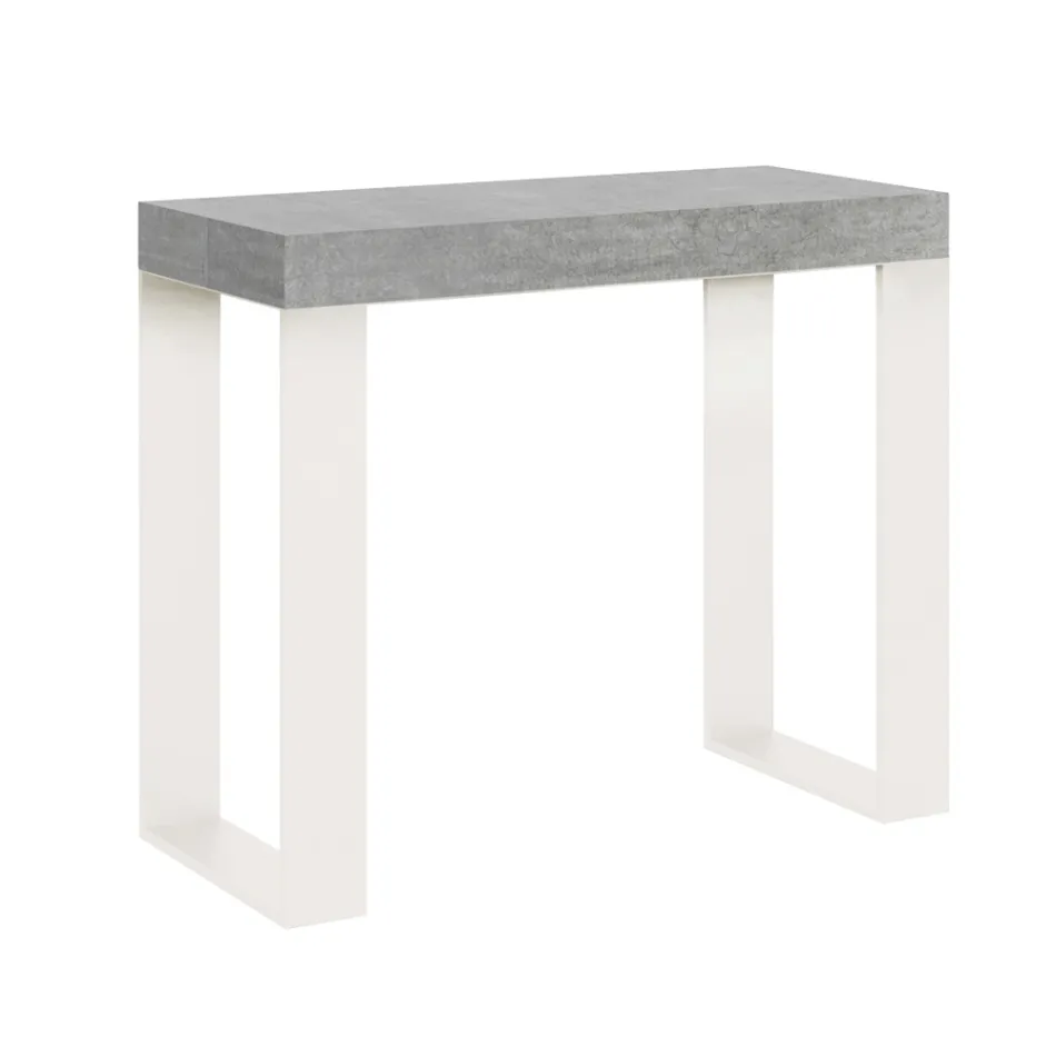 Consolle Allungabile Fino a 300 cm con Telaio Bianco Made in Italy - Tesoro Viadurini