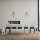 Consolle Allungabile Fino a 300 cm con Telaio Bianco Made in Italy - Tesoro Viadurini