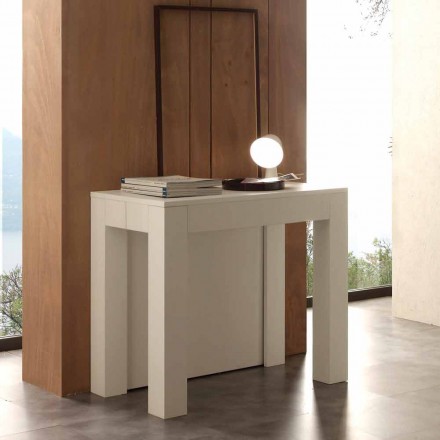 Consolle allungabile in nobilitato folding bianco poro aperto Bosa Viadurini