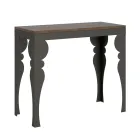 Consolle Allungabile Moderna in Legno e Metallo Antracite Made in Italy – Sassone Viadurini