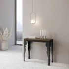 Consolle Allungabile Moderna in Legno e Metallo Antracite Made in Italy – Sassone Viadurini