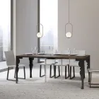 Consolle Allungabile Moderna in Legno e Metallo Antracite Made in Italy – Sassone Viadurini