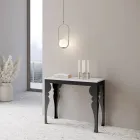 Consolle Allungabile Moderna in Legno e Metallo Antracite Made in Italy – Sassone Viadurini
