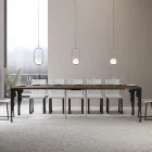 Consolle Allungabile Moderna in Legno e Metallo Antracite Made in Italy – Sassone Viadurini