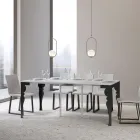 Consolle Allungabile Moderna in Legno e Metallo Antracite Made in Italy – Sassone Viadurini
