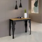 Consolle Allungabile Moderna in Legno e Metallo Antracite Made in Italy – Sassone Viadurini