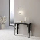 Consolle Allungabile Moderna in Legno e Metallo Antracite Made in Italy – Sassone Viadurini