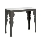 Consolle Allungabile Moderna in Legno e Metallo Antracite Made in Italy – Sassone Viadurini