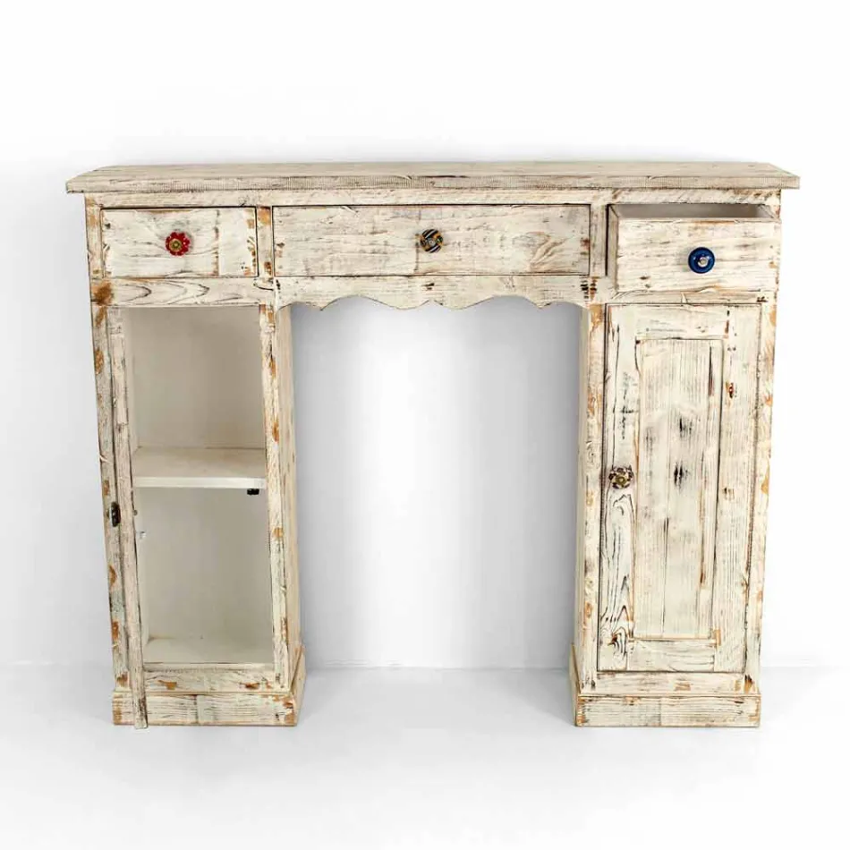 Consolle Artigianale in Legno Massello di Abete Made in Italy - Carminia Viadurini
