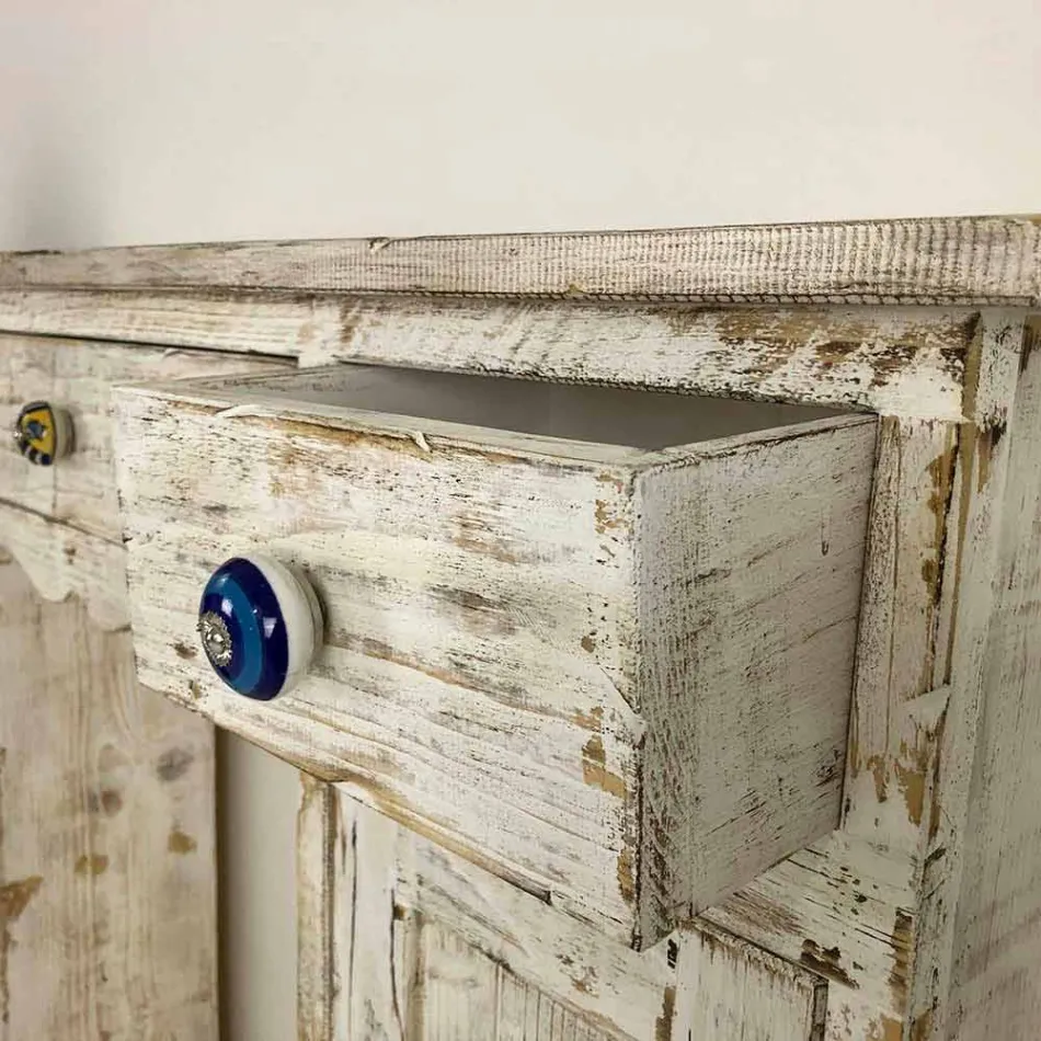 Consolle Artigianale in Legno Massello di Abete Made in Italy - Carminia Viadurini