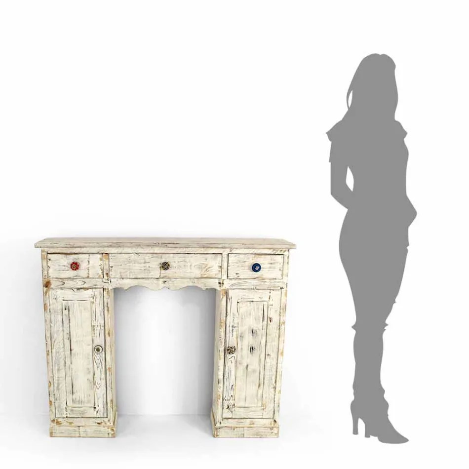 Consolle Artigianale in Legno Massello di Abete Made in Italy - Carminia Viadurini