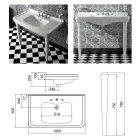 Consolle Bagno 105 cm Vintage in Ceramica Bianca con Piedi,Made in Italy - Marwa Viadurini