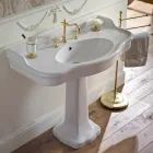 Consolle Bagno in Ceramica Vintage su Colonna, Made in Italy - Paulina Viadurini