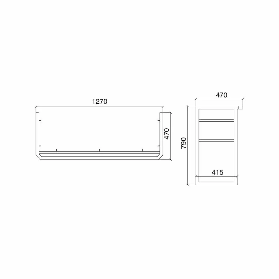 Consolle Bagno L 135 cm a Vasca Doppia in Ceramica con Piedi - Nausica Viadurini