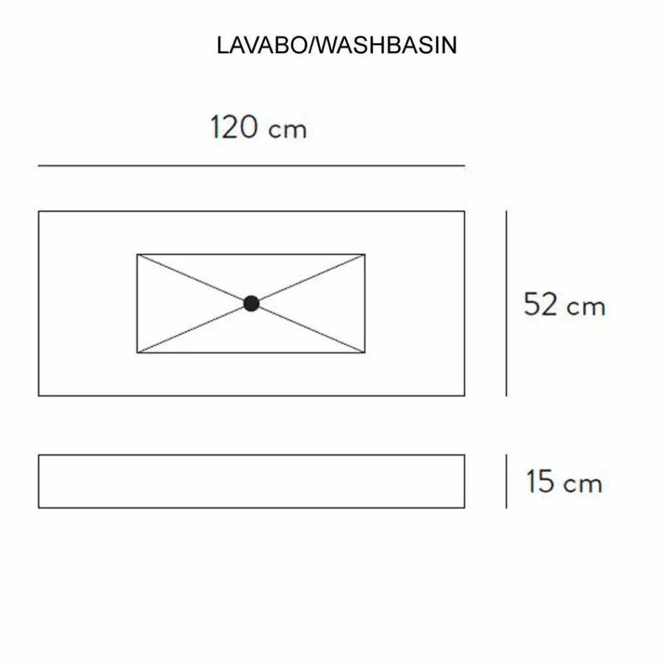 Consolle Bagno Lavabo Integrato e Mensola Sospese in Gres 4 Finiture - Rampina Viadurini