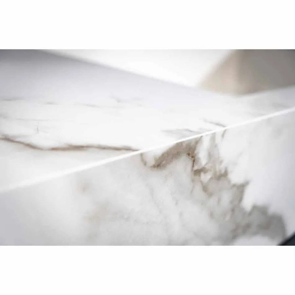 Consolle Bagno Lavabo Integrato e Mensola Sospese in Gres 4 Finiture - Rampina Viadurini