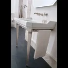 Consolle Bagno Vintage 90 cm, Ceramica Bianca, con Piedi Made in Italy - Nausica Viadurini